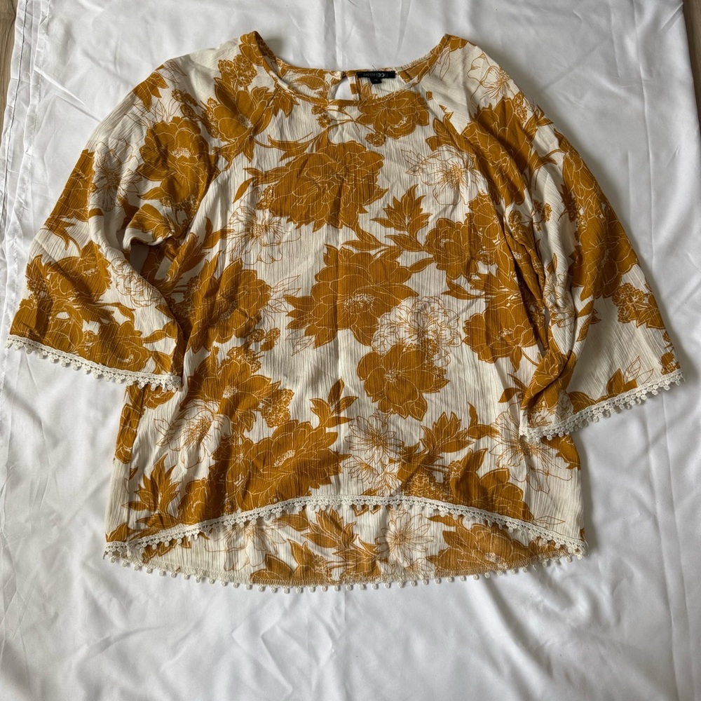 Papermoon Women’s Mustard Floral Blouse